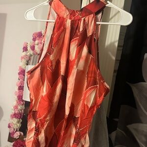 Elegant Red Floral Women's Skirt